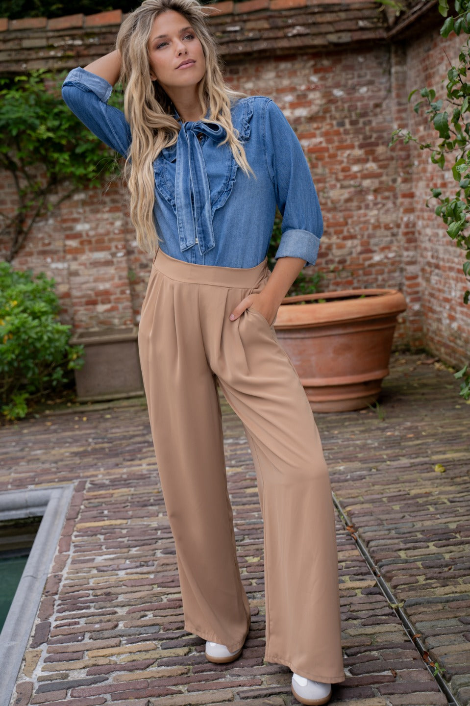 Fluide broek met zakjes