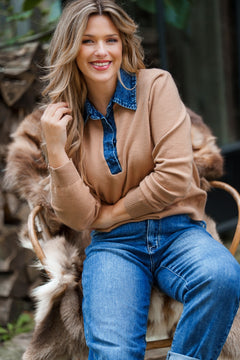 Trui Denim kraagdetail