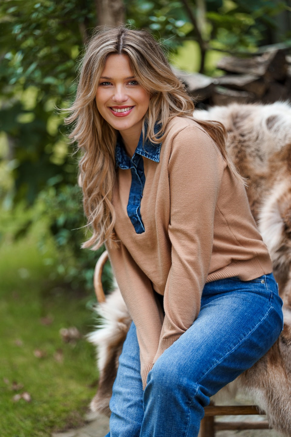 Trui Denim kraagdetail
