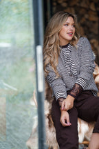 Striped vest with bow