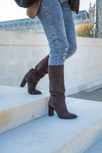 Suede laars met hak