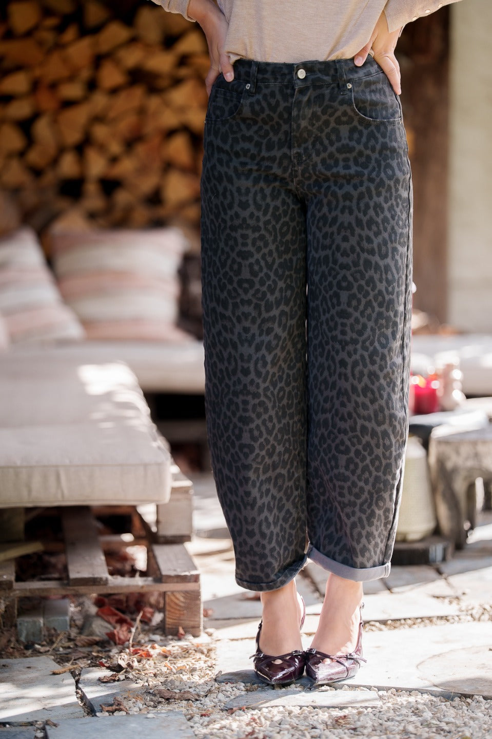 Balloon jeans dierenprint