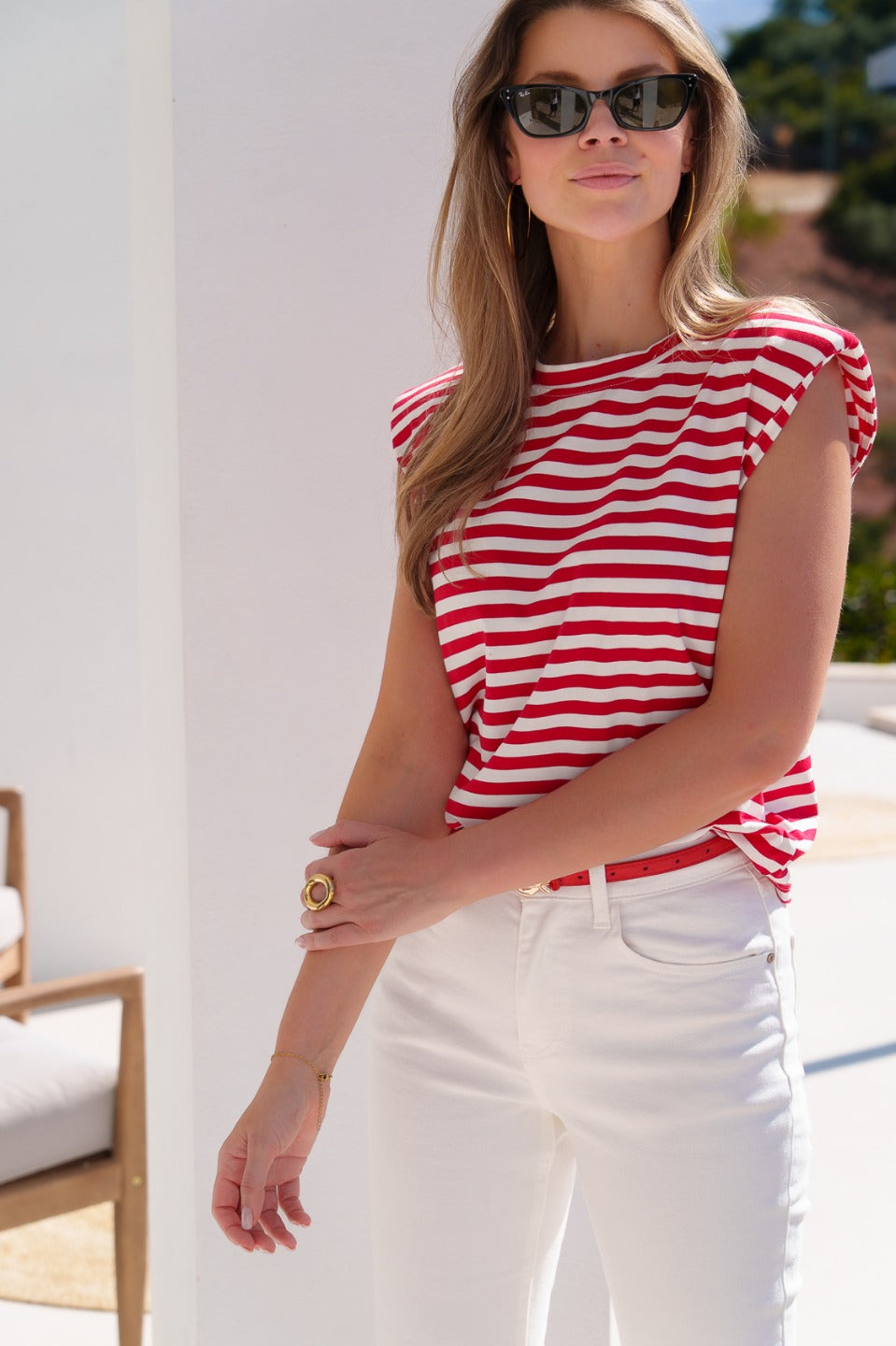 Jeans capri rafels