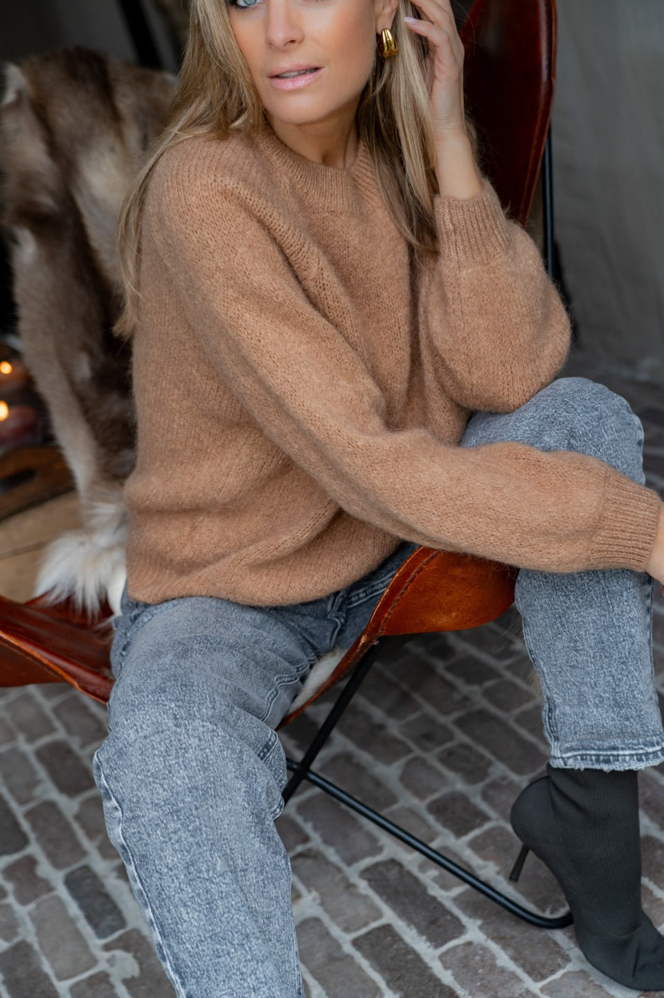 Trui mohair ronde hals