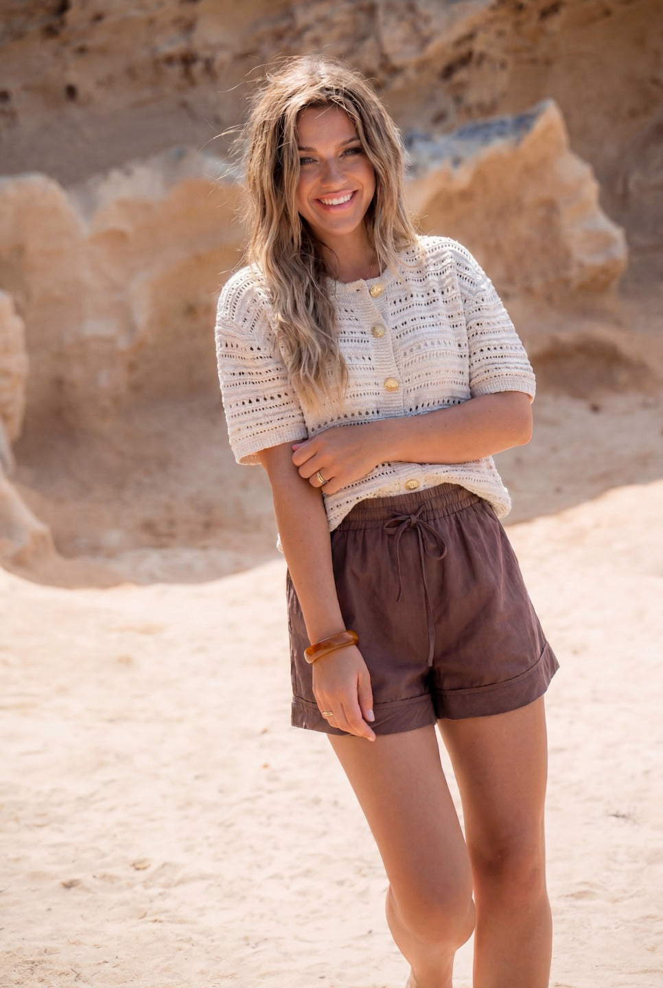 Short en lin à nouer