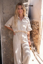 Wide linen trousers
