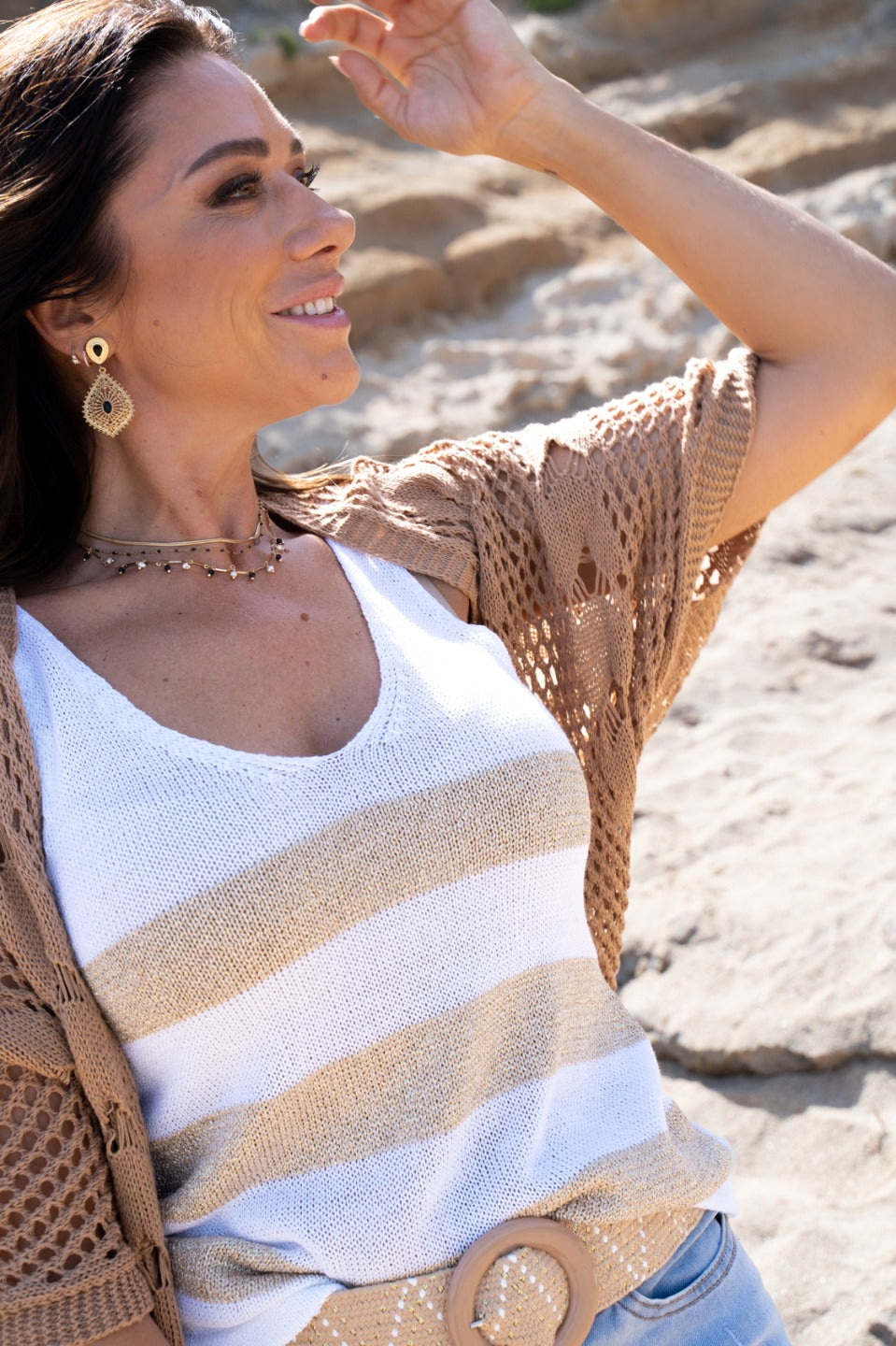 Top au crochet rayé