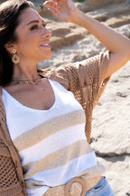 Top au crochet rayé