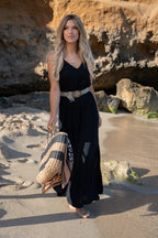 Long dress with thin straps