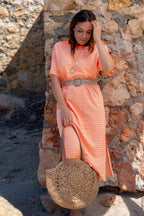 Robe longue T-shirt rayée