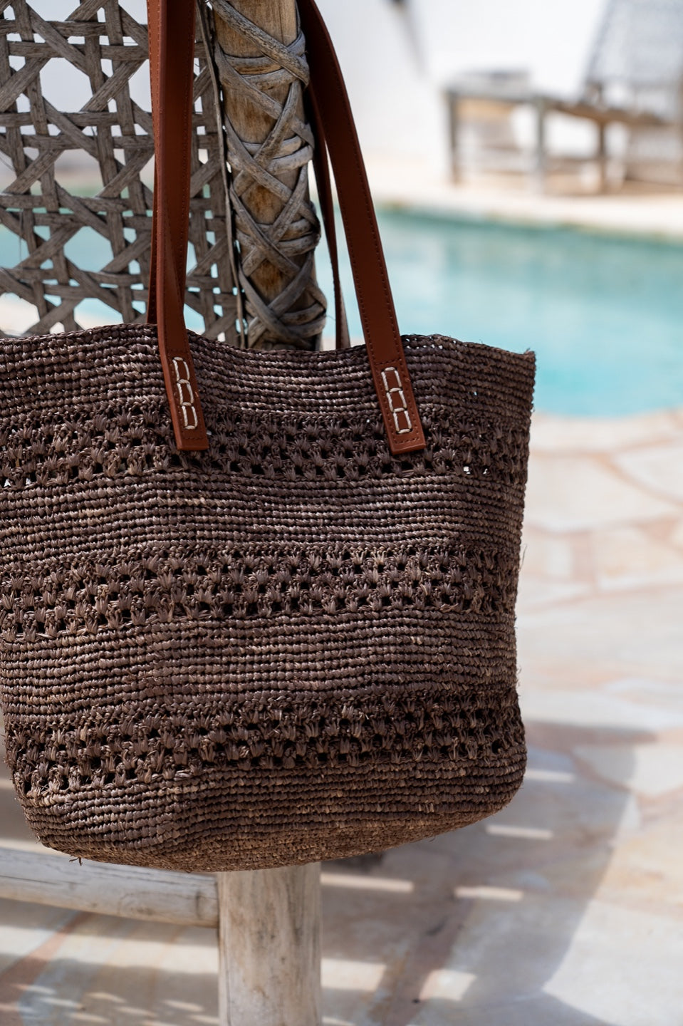 Shopper raffia macrame
