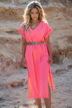 Maxidress v hals detail