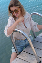 Linen shirt with tucks