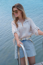 Linen shirt with tucks
