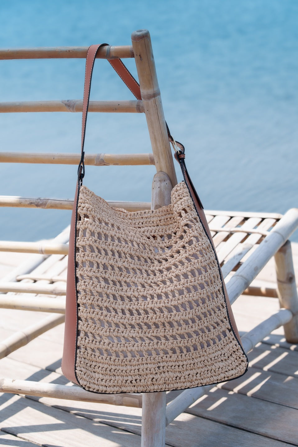 Shopper paille handvatdetail