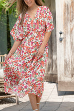 V-neck print dress