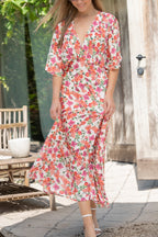 V-neck print dress