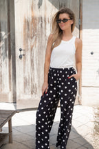 Flowy polka dot trousers