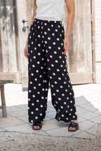 Flowy polka dot trousers