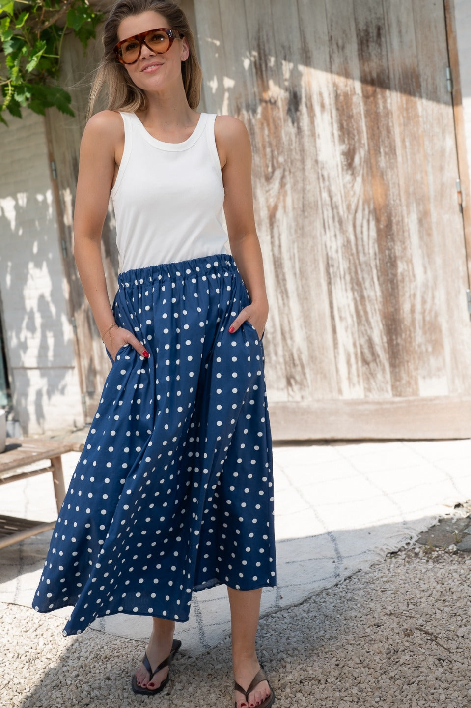 Robe en coton à pois