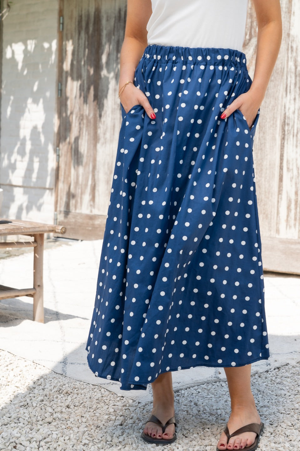 Robe en coton à pois