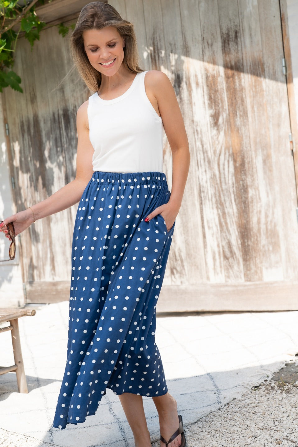 Robe en coton à pois