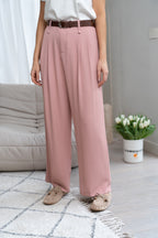 Fluide broek met riem