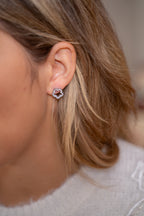 Oorring strass bloemetje