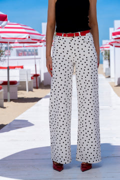 Jeans wide leg dots