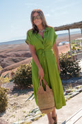 Robe-chemise longue nouée